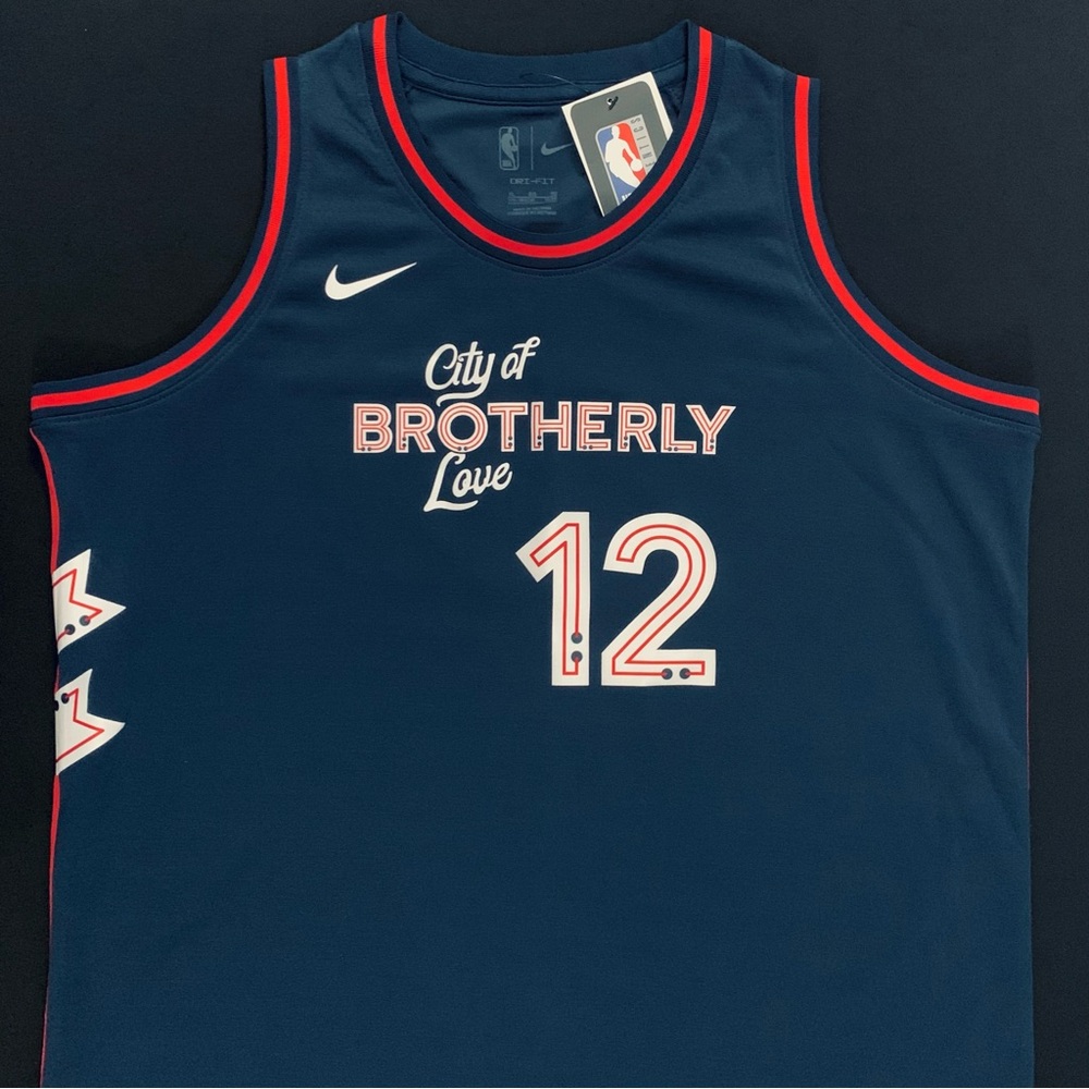 NWT Nike Tobias Harris Philadelphia 76ers #12 Navy City Swingman Jersey Youth XL